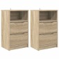 vidaXL Κομοδίνα 2 τεμ. Δρύς Sonoma 40 x 30 x 467 εκ Επεξεργασμένο Ξύλο