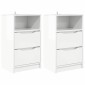 vidaXL Κομοδίνα 2 τεμ. Υψηλής γυαλάδας λευκό 40 x 30 x 467 εκ