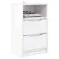 vidaXL Κομοδίνα 2 τεμ. Υψηλής γυαλάδας λευκό 40 x 30 x 467 εκ