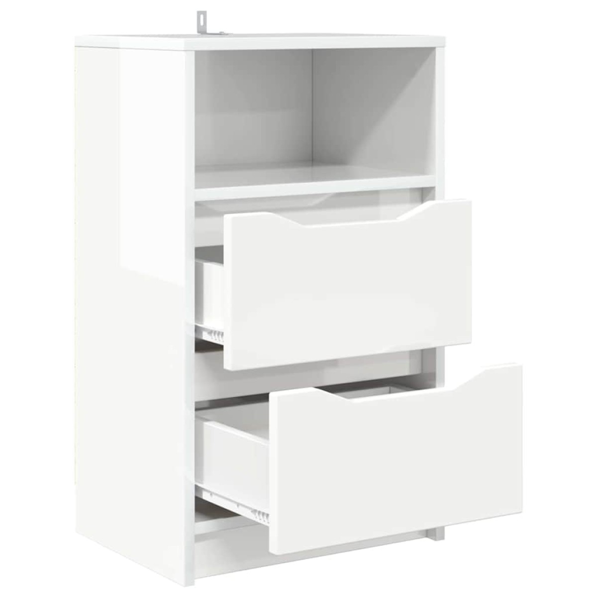 vidaXL Κομοδίνα 2 τεμ. Υψηλής γυαλάδας λευκό 40 x 30 x 467 εκ