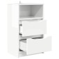 vidaXL Κομοδίνα 2 τεμ. Υψηλής γυαλάδας λευκό 40 x 30 x 467 εκ