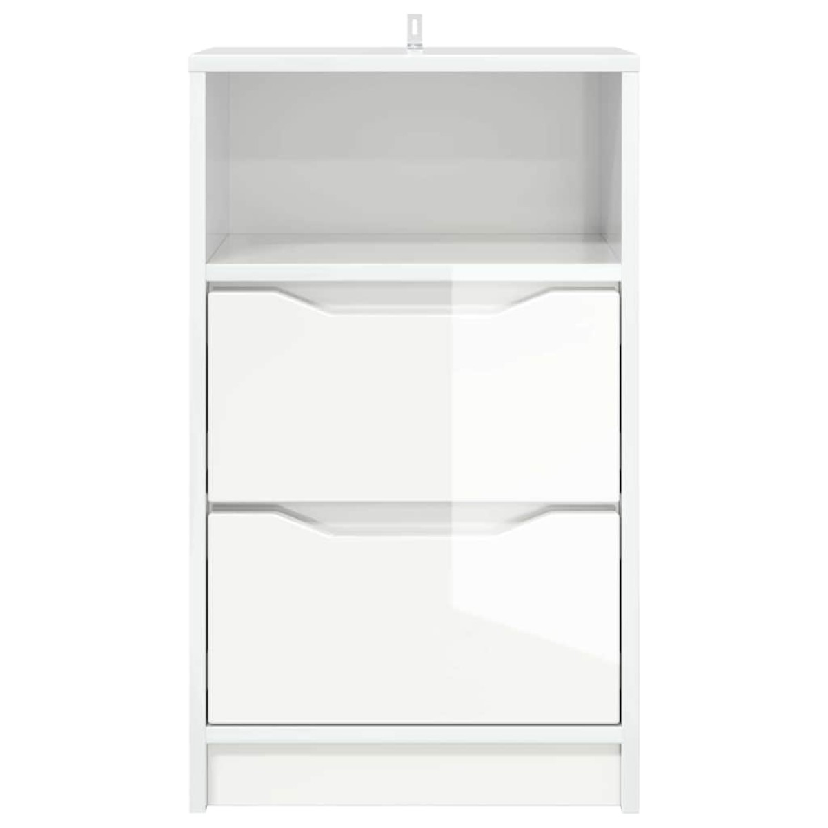 vidaXL Κομοδίνα 2 τεμ. Υψηλής γυαλάδας λευκό 40 x 30 x 467 εκ