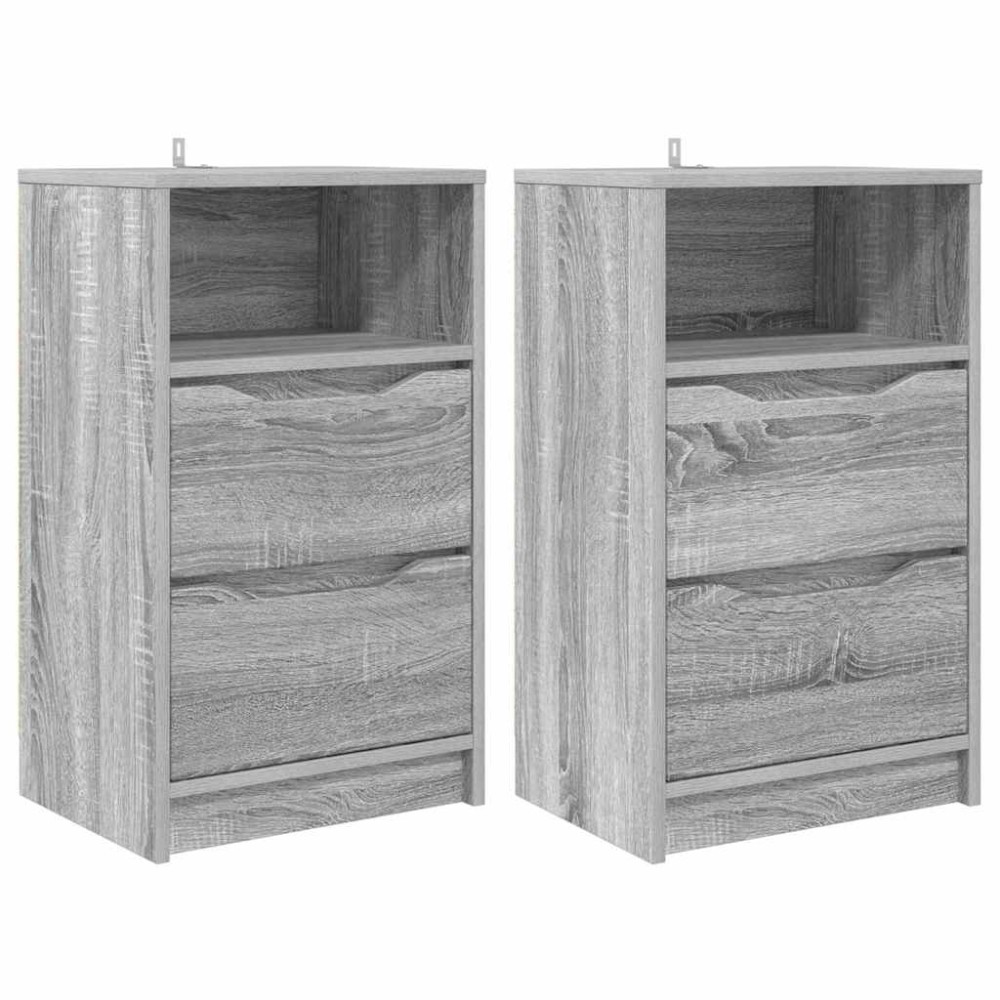 vidaXL Κομοδίνα 2 τεμ. Γκρίζο Σονομα 40 x 30 x 467 εκ