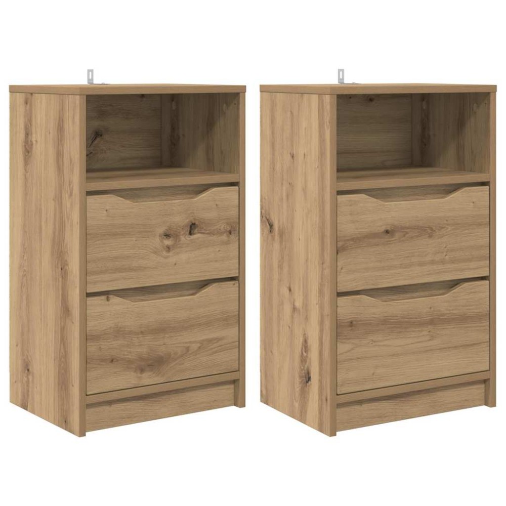 vidaXL Κομοδίνα 2 τεμ. Artisan Oak 40 x 30 x 467 εκ Επεξεργασμένο Ξύλο