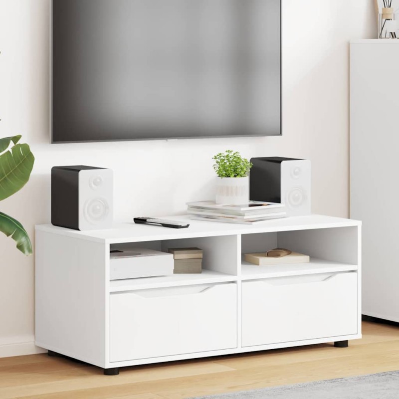 vidaXL Ντουλάπι TV 100 x 48 x 43 εκ. Λευκό Επεξεργασμένο Ξύλο