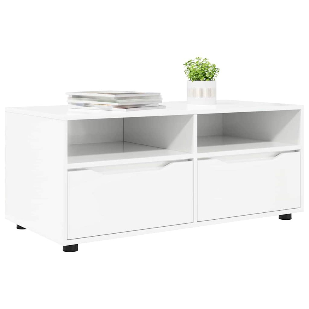 vidaXL Ντουλάπι TV 100 x 48 x 43 εκ. Υψηλής γυαλάδας λευκό