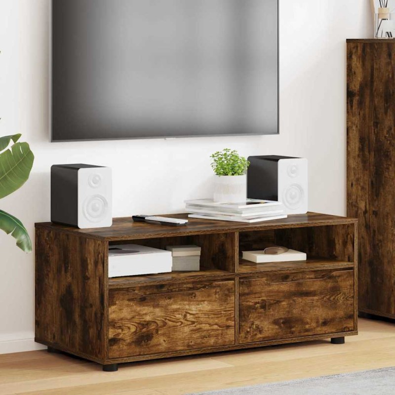 vidaXL Ντουλάπι TV 100 x 48 x 43 εκ. Καπνιστό Δρύς Επεξεργασμένο Ξύλο