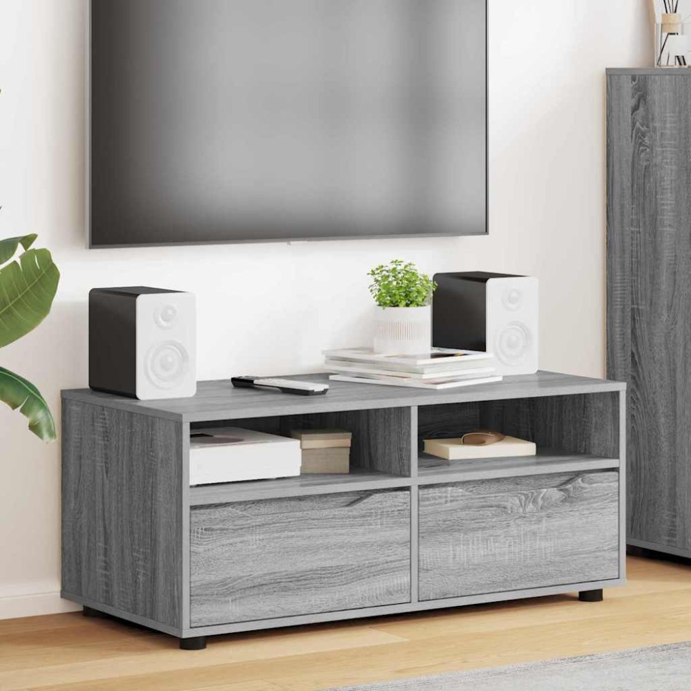 vidaXL Ντουλάπι TV 100 x 48 x 43 εκ. Γκρίζο Σονομα Επεξεργασμένο Ξύλο