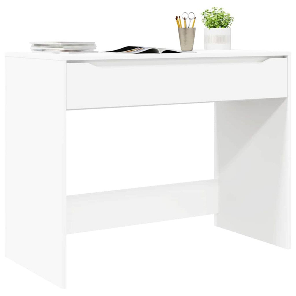 vidaXL Γραφείο Λευκός 100 x 50 x 78 εκ Μηχανικά επεξεργασμένο ξύλο