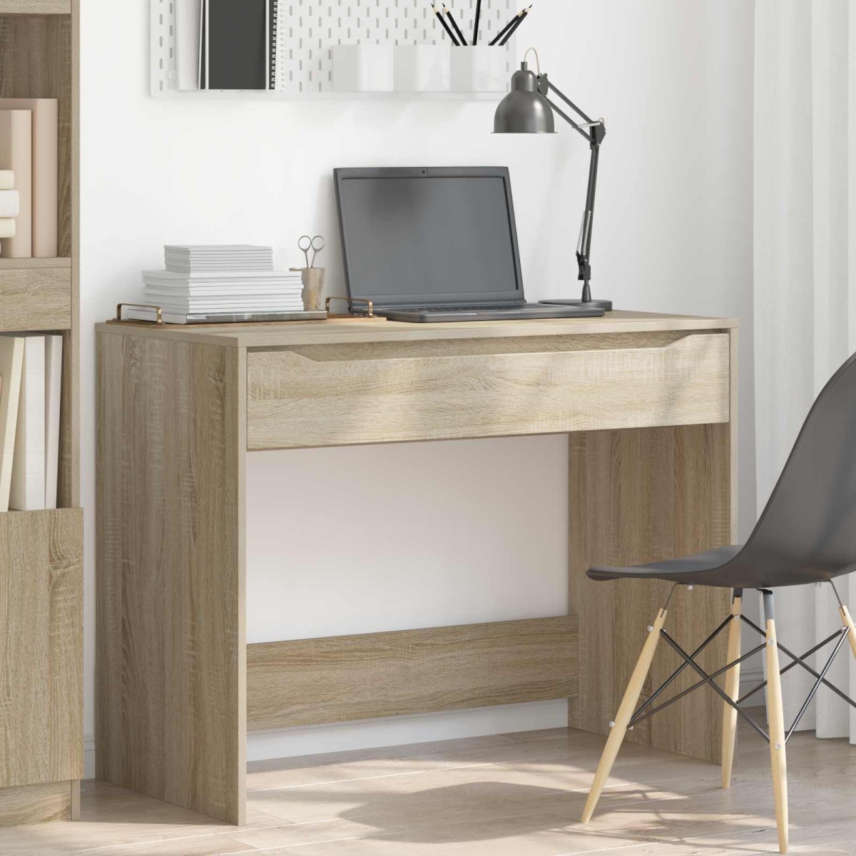 vidaXL Γραφείο με συρτάρι με αποθήκευση Δρύς Sonoma 100 x 50 x 78 εκ