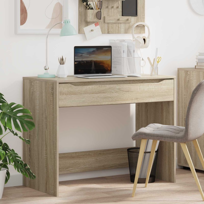 vidaXL Γραφείο με συρτάρι με αποθήκευση Δρύς Sonoma 100 x 50 x 78 εκ