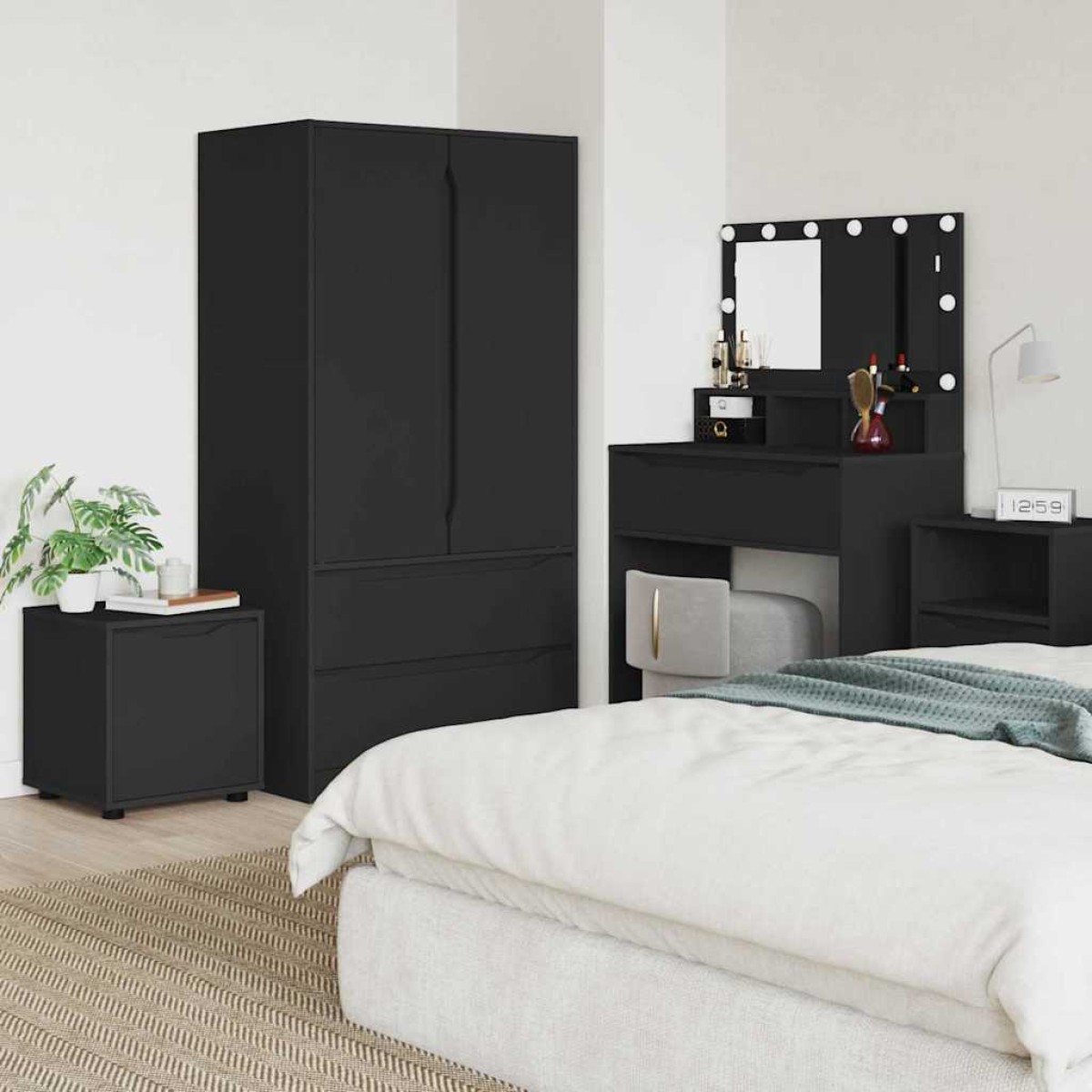 vidaXL Ντουλάπι Μπάνιου 40,5 x 40 x 44 εκ Επεξεργασμένο Ξύλο Μαύρο