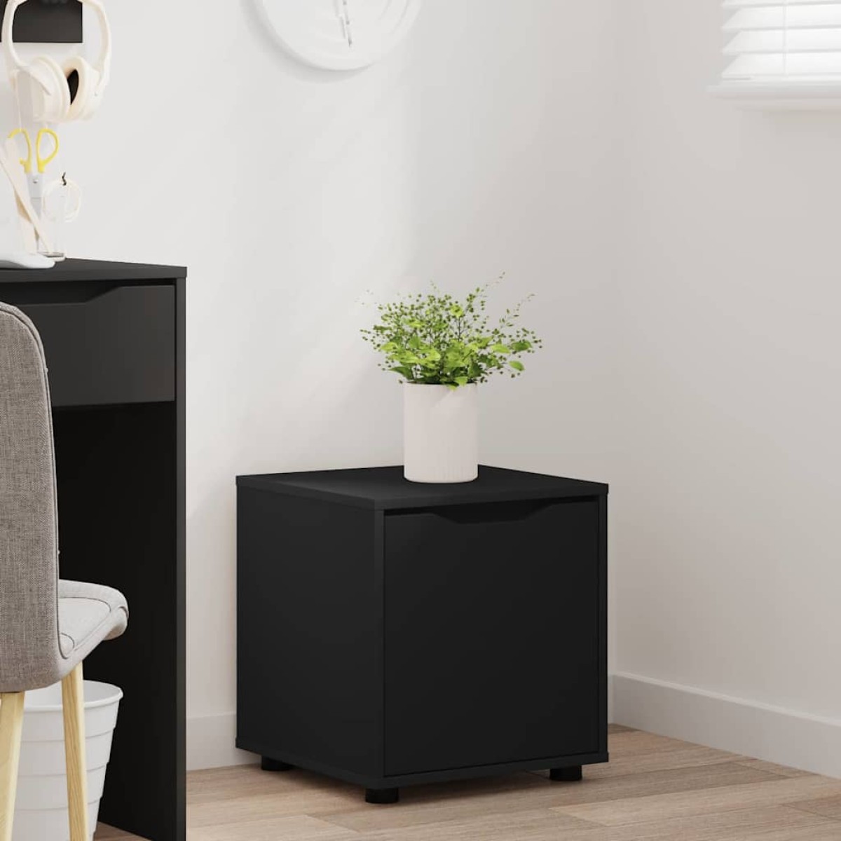 vidaXL Ντουλάπι Μπάνιου 40,5 x 40 x 44 εκ Επεξεργασμένο Ξύλο Μαύρο