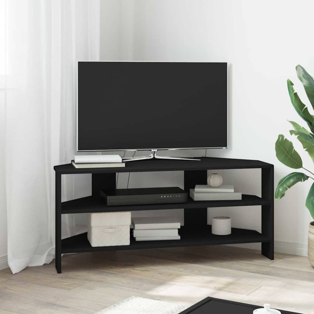 vidaXL ΓωνιακήΒάσηΤηλεόρασης 102x40,5x45εκ Μαύρο Επεξεργασμένο Ξύλο