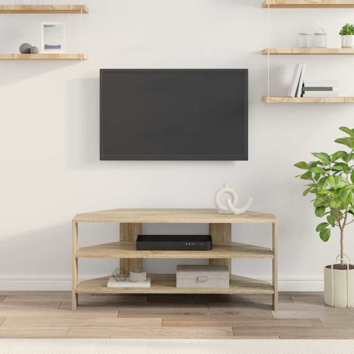 vidaXL ΓωνιακήΒάσηΤηλεόρασης 102x40,5x45εκ Δρύς Sonoma