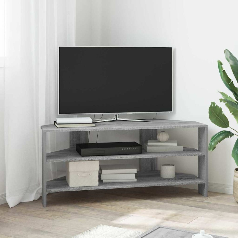 vidaXL ΓωνιακήΒάσηΤηλεόρασης 102x40,5x45εκ Γκρίζο Σονομα