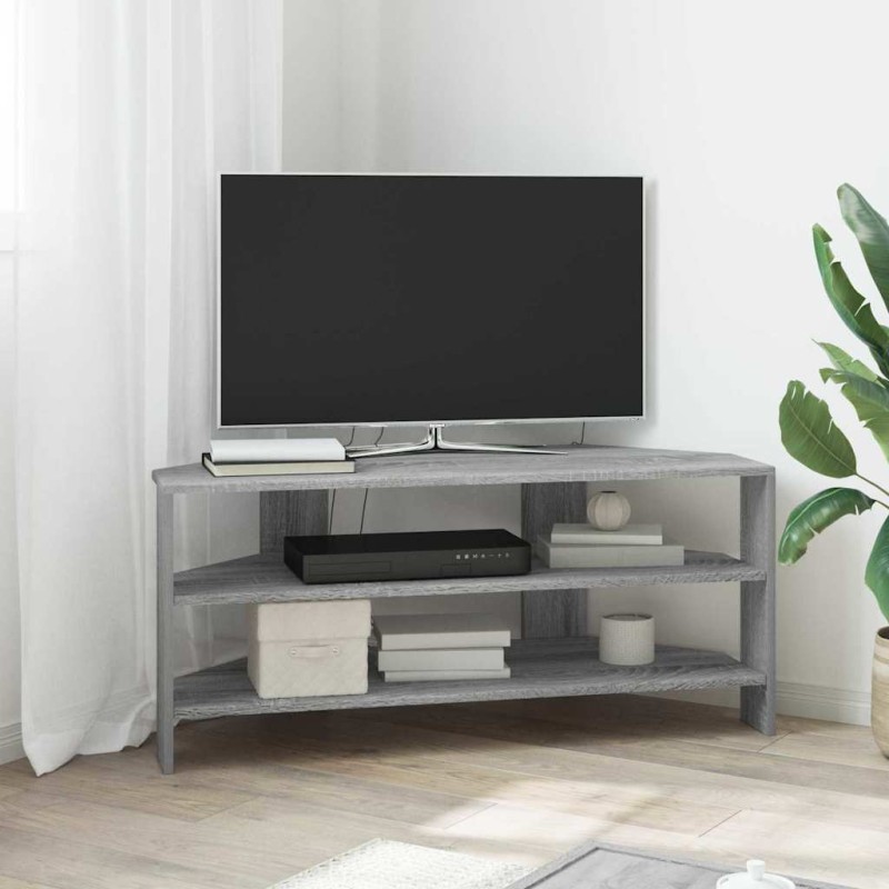 vidaXL ΓωνιακήΒάσηΤηλεόρασης 102x40,5x45εκ Γκρίζο Σονομα