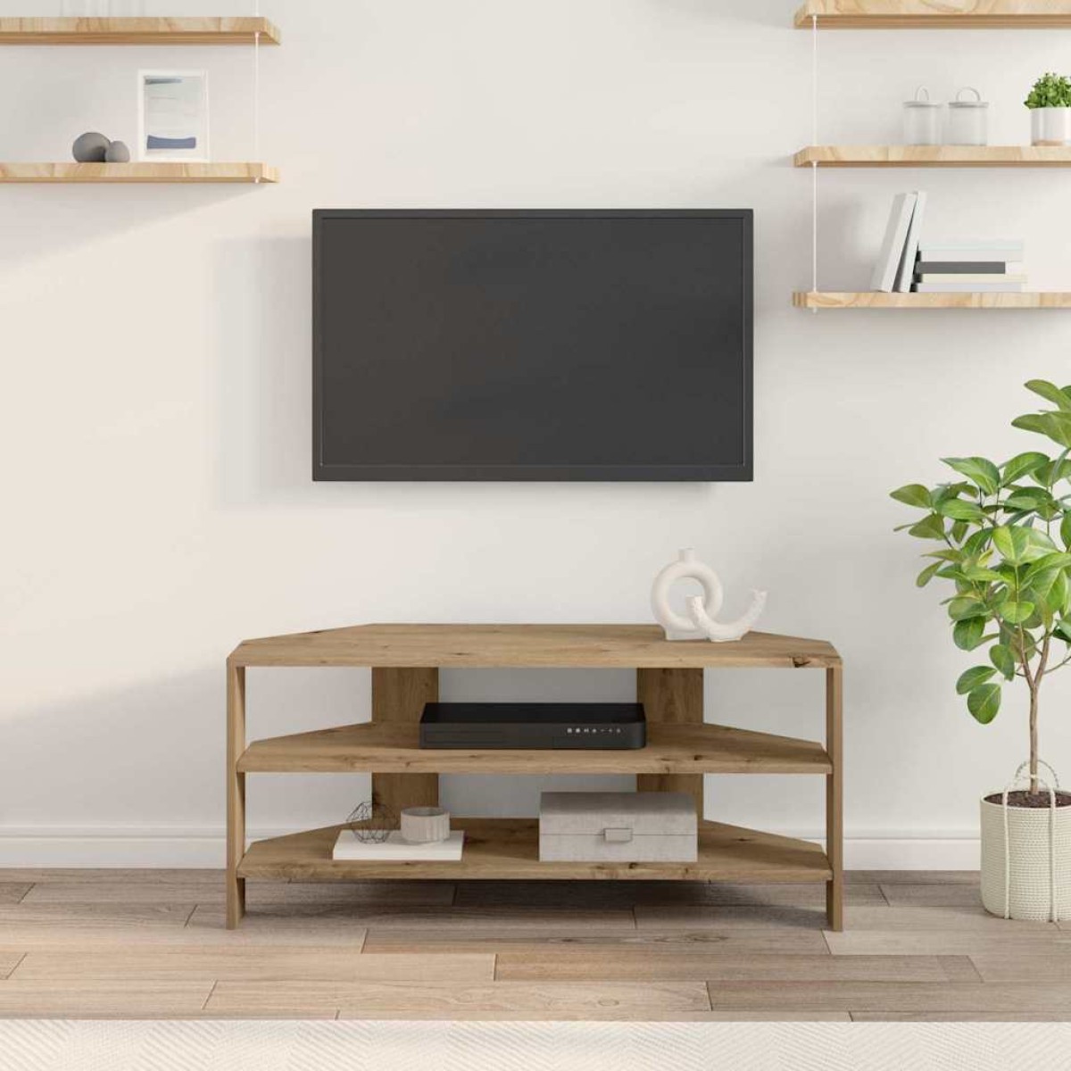 vidaXL ΓωνιακήΒάσηΤηλεόρασης 102x40,5x45εκ Artisan Oak