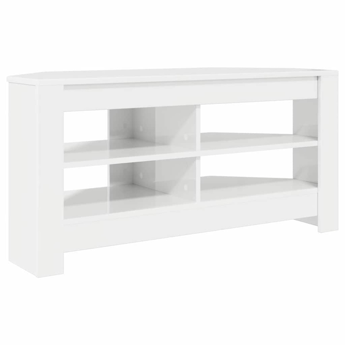 vidaXL ΓωνιακήΒάσηΤηλεόρασης 102 x 40,5 x 45 εκ Υψηλή γυαλιστερή Λευκή