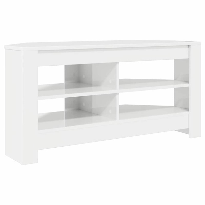 vidaXL ΓωνιακήΒάσηΤηλεόρασης 102 x 40,5 x 45 εκ Υψηλή γυαλιστερή Λευκή