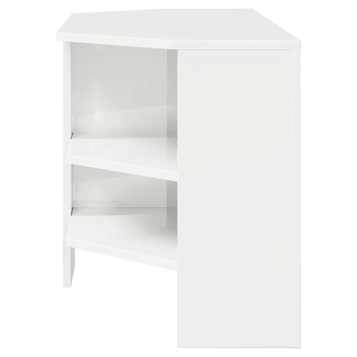 vidaXL ΓωνιακήΒάσηΤηλεόρασης 102 x 40,5 x 45 εκ Υψηλή γυαλιστερή Λευκή