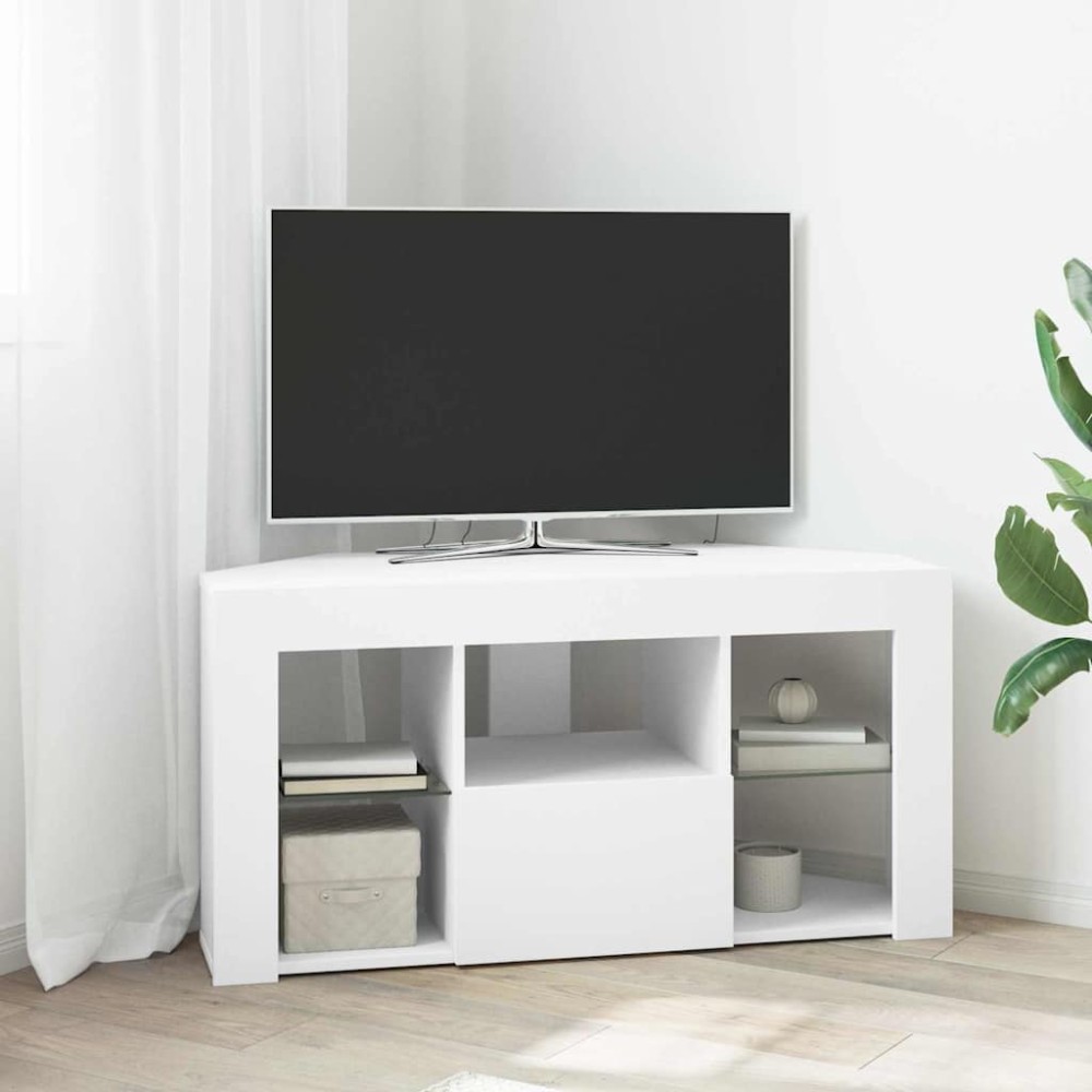 vidaXL Γωνιακός LED Τηλεοπτικός Κάμπινγκ 100 x 40 x 50 cm Λευκό
