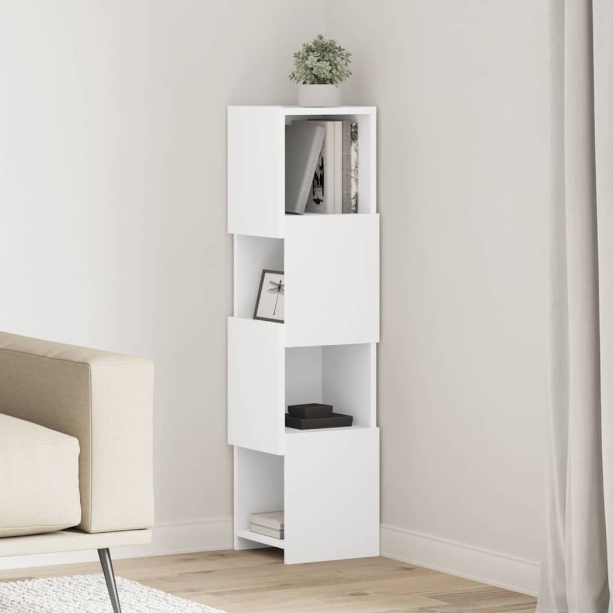 vidaXL Γωνιακό Ντουλάπι 25,5x25x102εκ Επεξεργασμένο Ξύλο