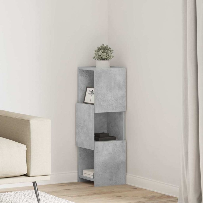 vidaXL Γωνιακό Ντουλάπι 25,5x25x80εκ Επεξεργασμένο Ξύλο Σκυρόδεμα Γκρι
