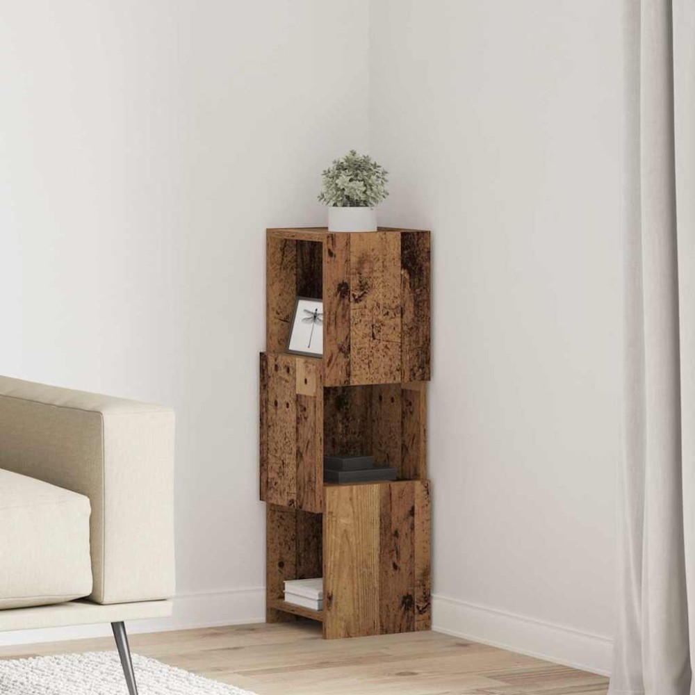 vidaXL Γωνιακό Ντουλάπι 25,5x25x80εκ Επεξεργασμένο Ξύλο Παλιό ξύλο