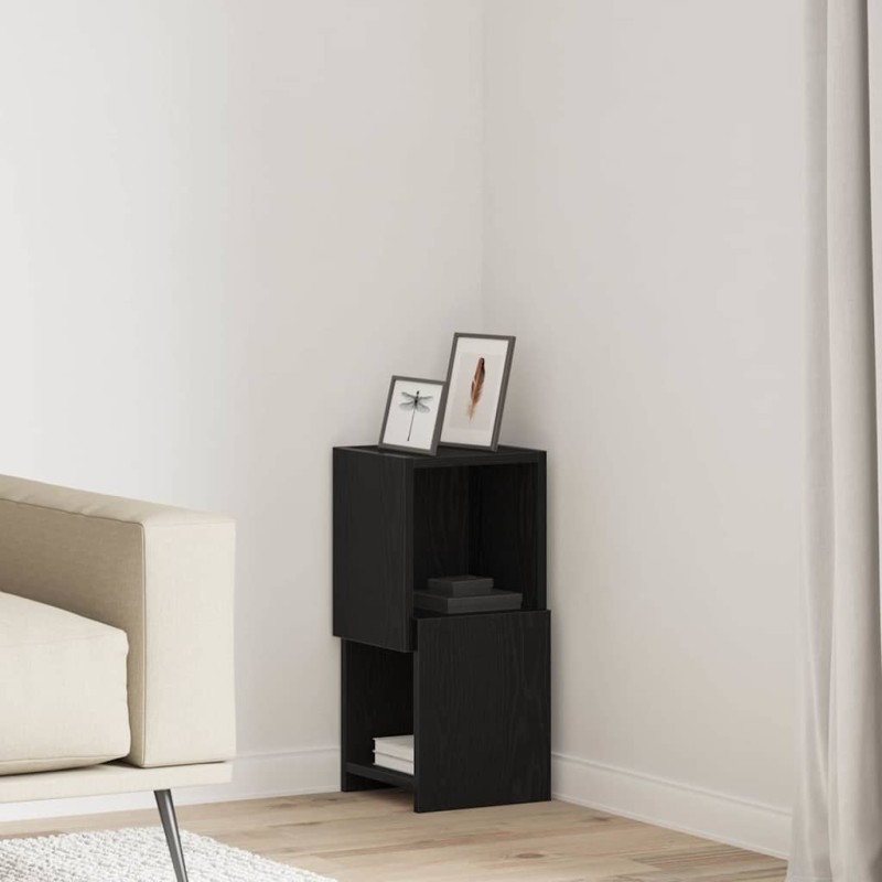 vidaXL Γωνιακό Ντουλάπι 25,5x25x55εκ Επεξεργασμένο Ξύλο Μαύρη Οξυά