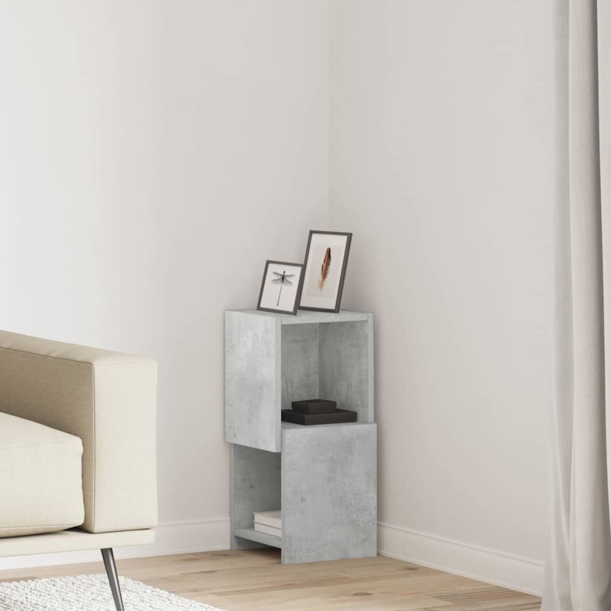 vidaXL Γωνιακό Ντουλάπι 25,5x25x55εκ Επεξεργασμένο Ξύλο Σκυρόδεμα Γκρι