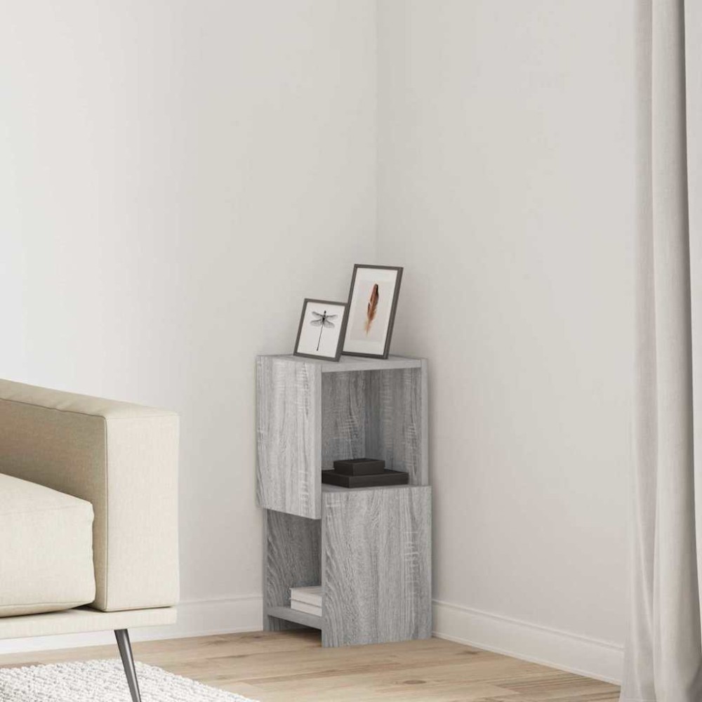 vidaXL Γωνιακό Ντουλάπι 25,5x25x55εκ Επεξεργασμένο Ξύλο Γκρίζο Σονομα