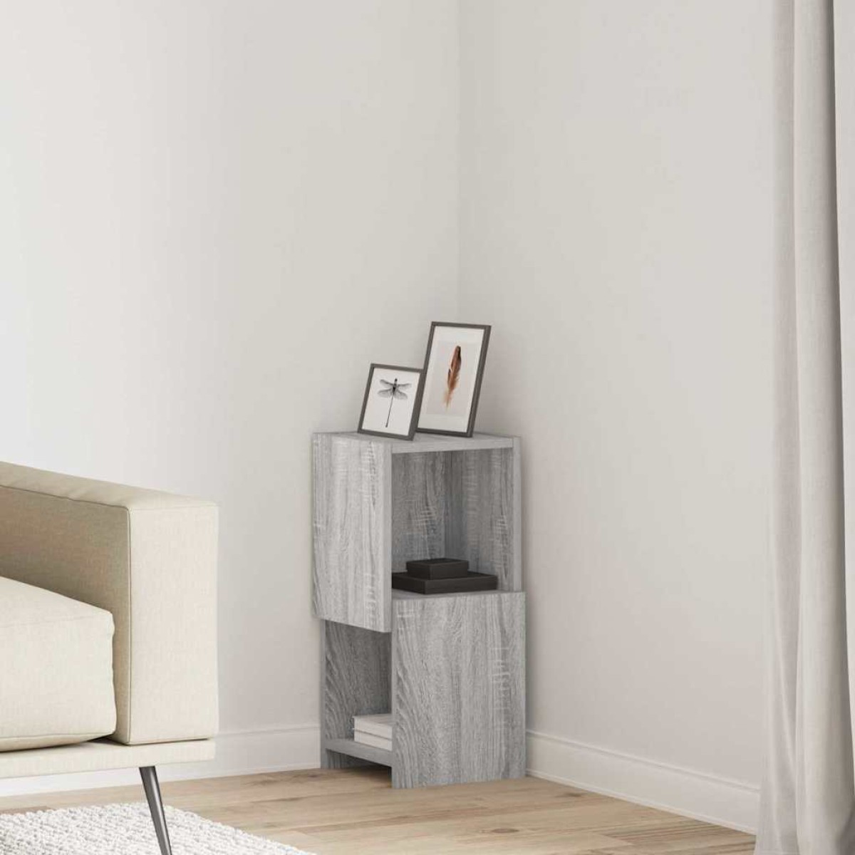 vidaXL Γωνιακό Ντουλάπι 25,5x25x55εκ Επεξεργασμένο Ξύλο Γκρίζο Σονομα