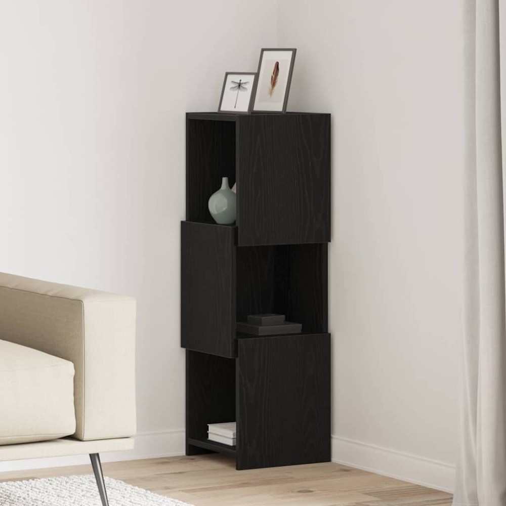 vidaXL Γωνιακό Ντουλάπι 30,5x30x95εκ Επεξεργασμένο Ξύλο Μαύρη Οξυά