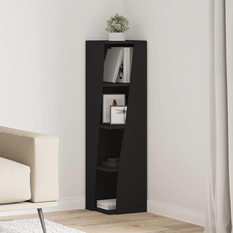 vidaXL Γωνιακό Ντουλάπι 27,5x27x102εκ Επεξεργασμένο Ξύλο Μαύρο