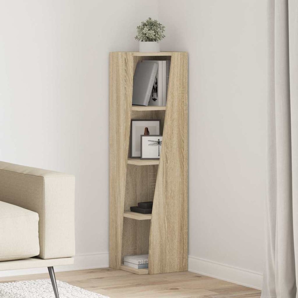 vidaXL Γωνιακό Ντουλάπι 27,5x27x102εκ Επεξεργασμένο Ξύλο Δρύς Sonoma