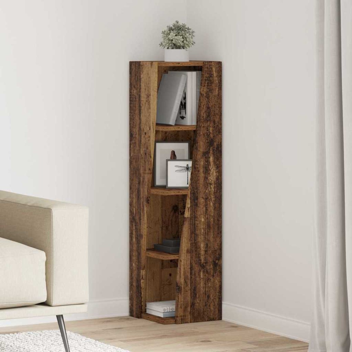vidaXL Γωνιακό Ντουλάπι 27,5x27x102εκ Επεξεργασμένο Ξύλο Παλιό ξύλο
