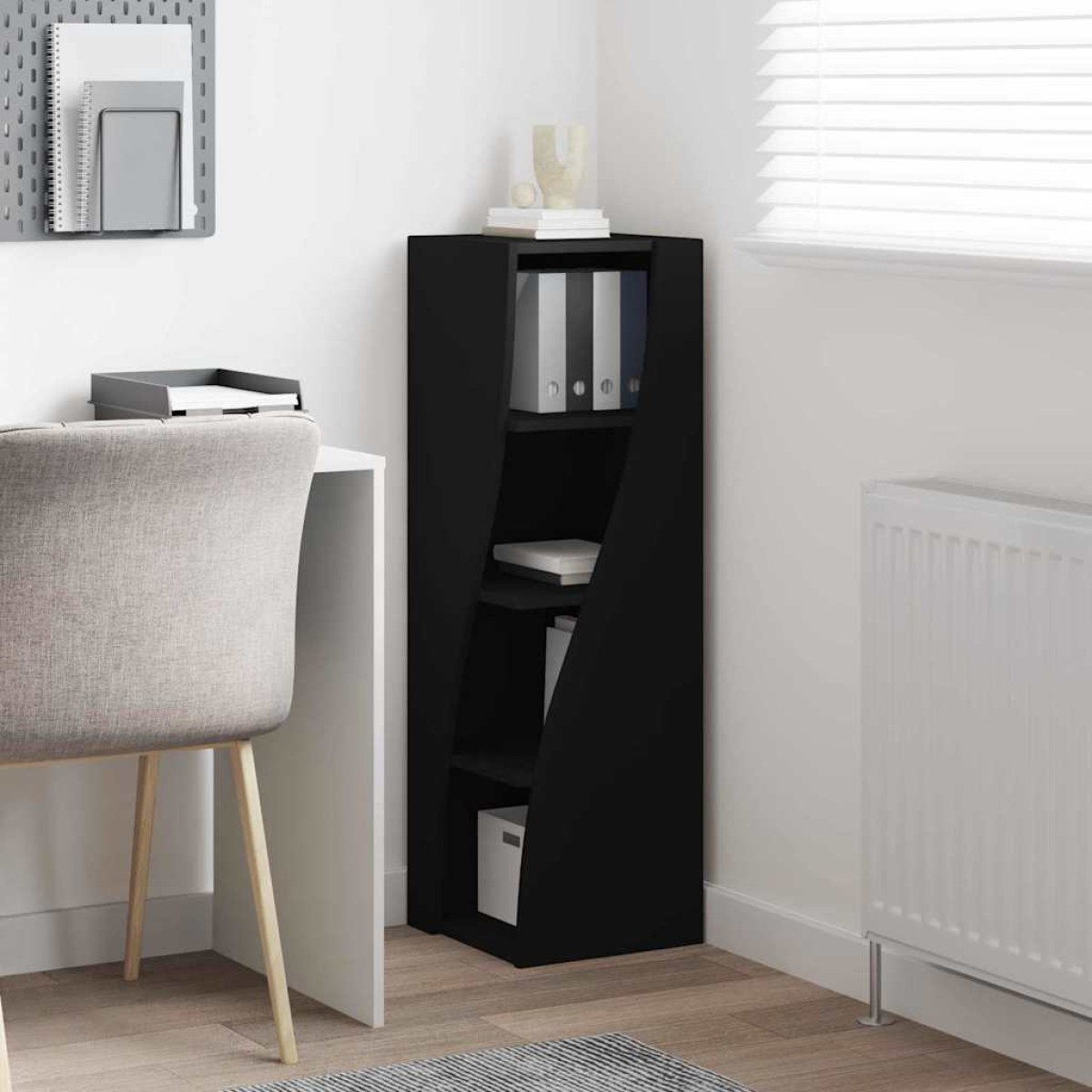 vidaXL Γωνιακό Ντουλάπι 32x32x102εκ Επεξεργασμένο Ξύλο Μαύρο
