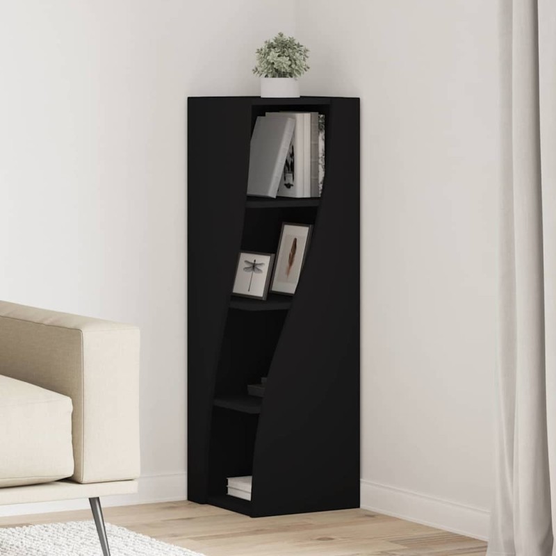 vidaXL Γωνιακό Ντουλάπι 32x32x102εκ Επεξεργασμένο Ξύλο Μαύρο