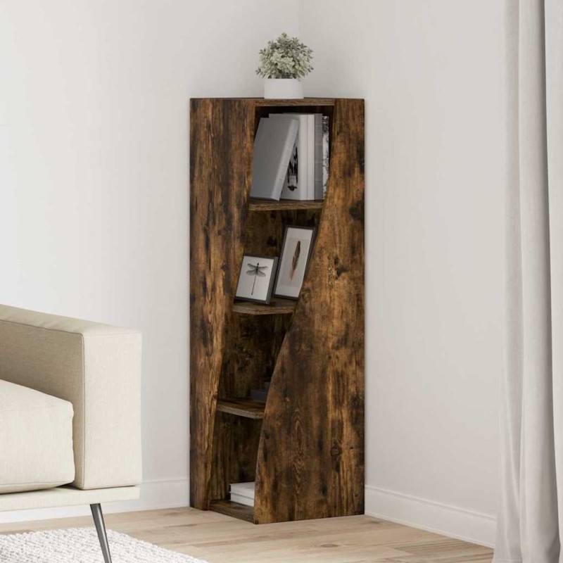 vidaXL Γωνιακό Ντουλάπι 32x32x102εκ Επεξεργασμένο Ξύλο Καπνιστό Δρύς
