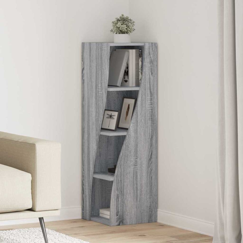 vidaXL Γωνιακό Ντουλάπι 32x32x102εκ Επεξεργασμένο Ξύλο Γκρίζο Σονομα