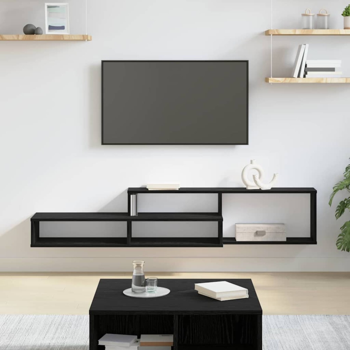 vidaXL ΡάφιΤηλεόρασηςΤοίχου 150x25x28,5εκ Επεξεργασμένο Ξύλο