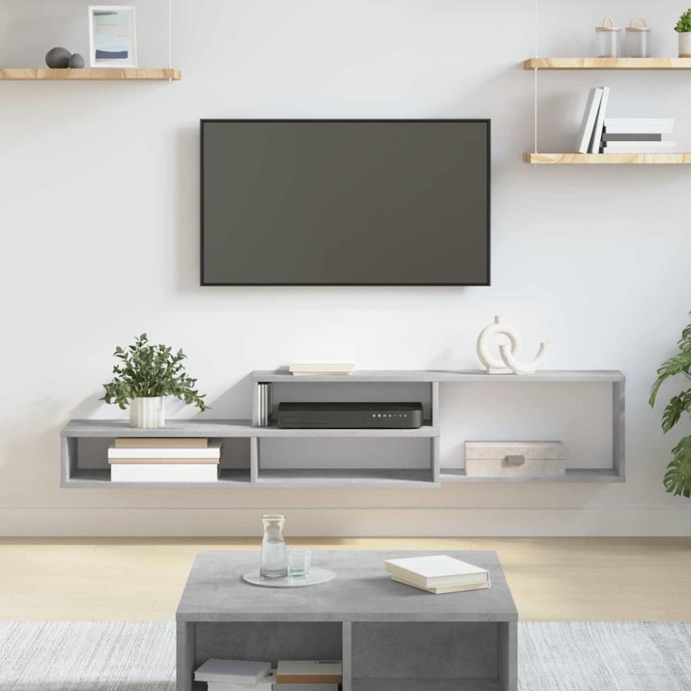vidaXL ΡάφιΤηλεόρασηςΤοίχου 150x25x28,5εκ Επεξεργασμένο Ξύλο