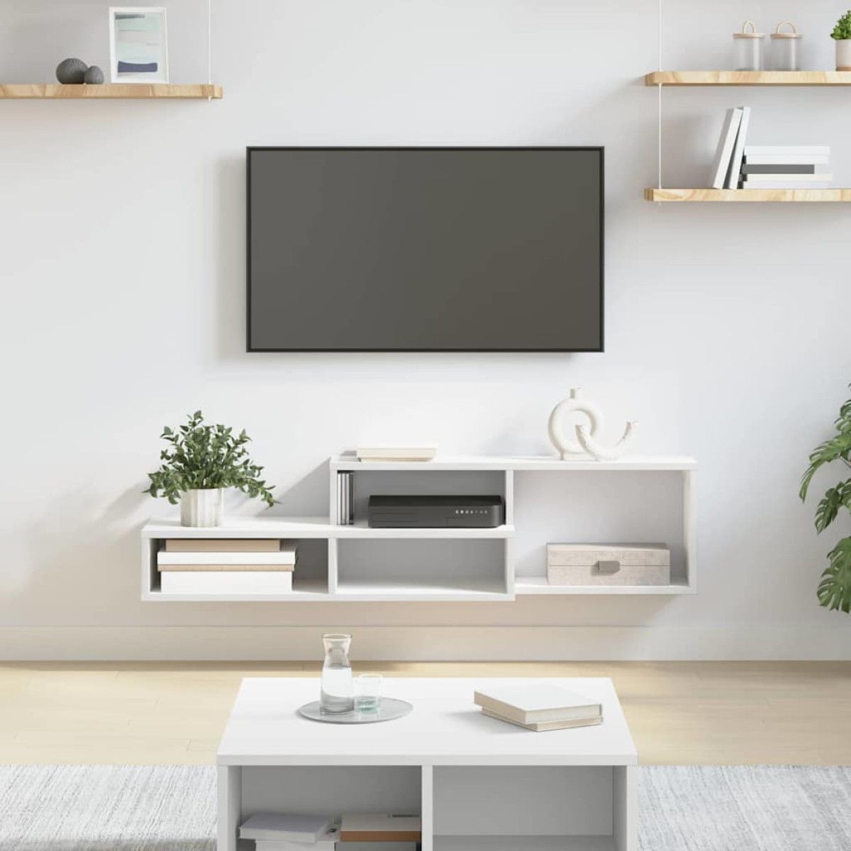vidaXL ΡάφιΤηλεόρασηςΤοίχου 120x25x28,5εκ Επεξεργασμένο Ξύλο