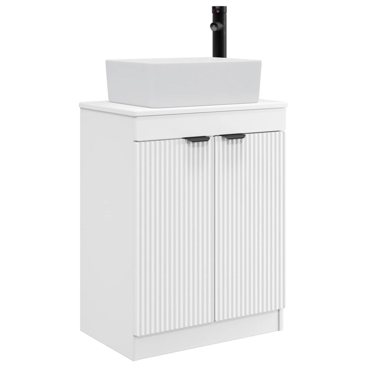 vidaXL Καθρέφτης μπάνιου με νιπτήρα Λευκό 54 x 35 x 83 εκ