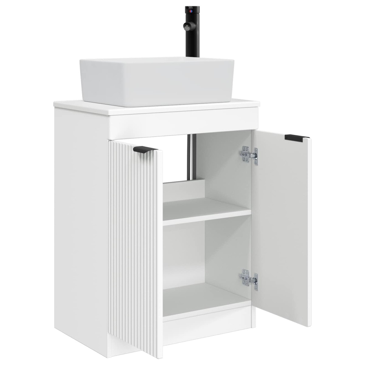 vidaXL Καθρέφτης μπάνιου με νιπτήρα Λευκό 54 x 35 x 83 εκ