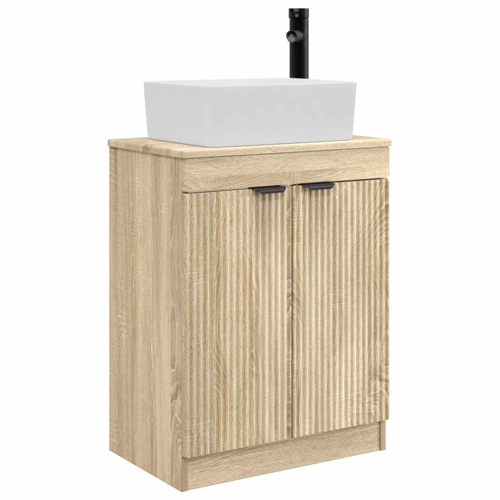 vidaXL Καθρέφτης μπάνιου με νιπτήρα Sonoma Δρυς 54 x 35 x 83 εκ