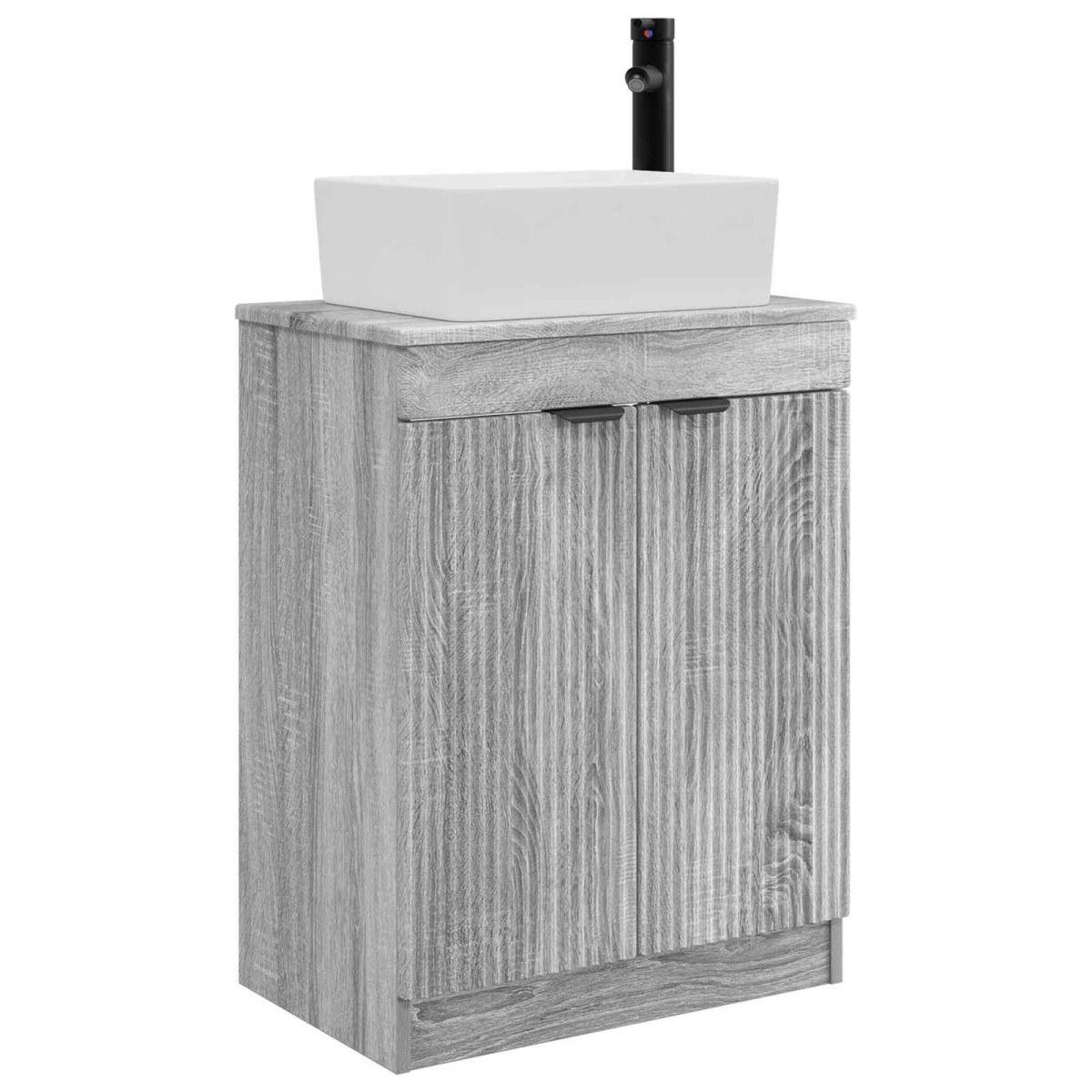 vidaXL Καθρέφτης μπάνιου με νιπτήρα Γκρι Sonoma 54 x 35 x 83 εκ