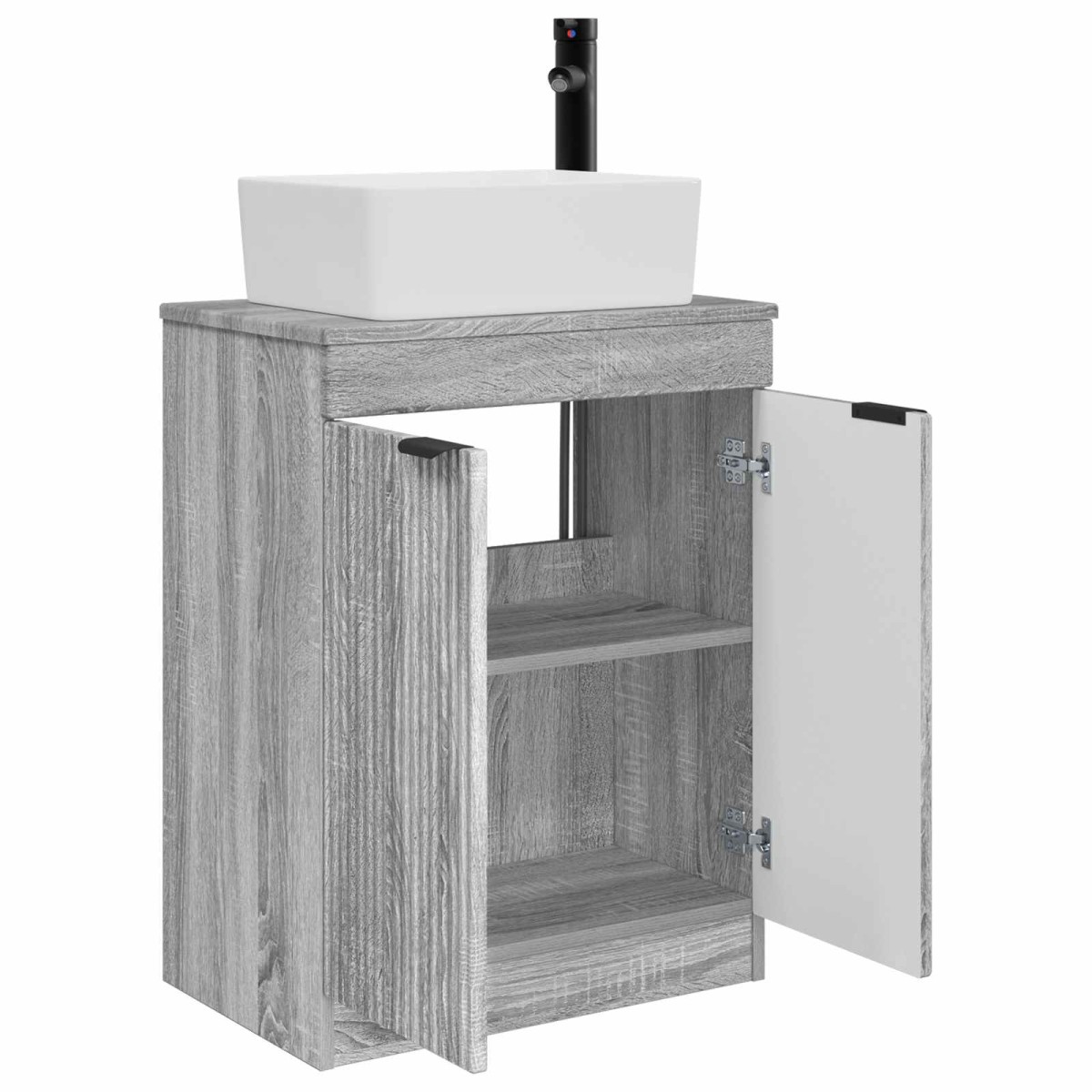 vidaXL Καθρέφτης μπάνιου με νιπτήρα Γκρι Sonoma 54 x 35 x 83 εκ
