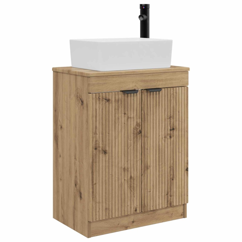 vidaXL Καθρέφτης μπάνιου με νιπτήρα Artisan Δρυς 54 x 35 x 83 εκ